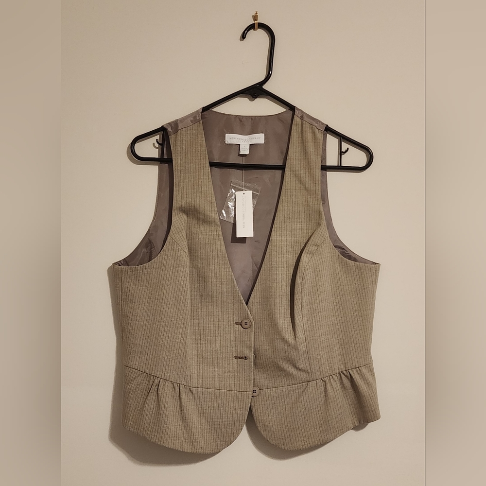 NWT - New York & Company Single Breasted Pinstripe Vest